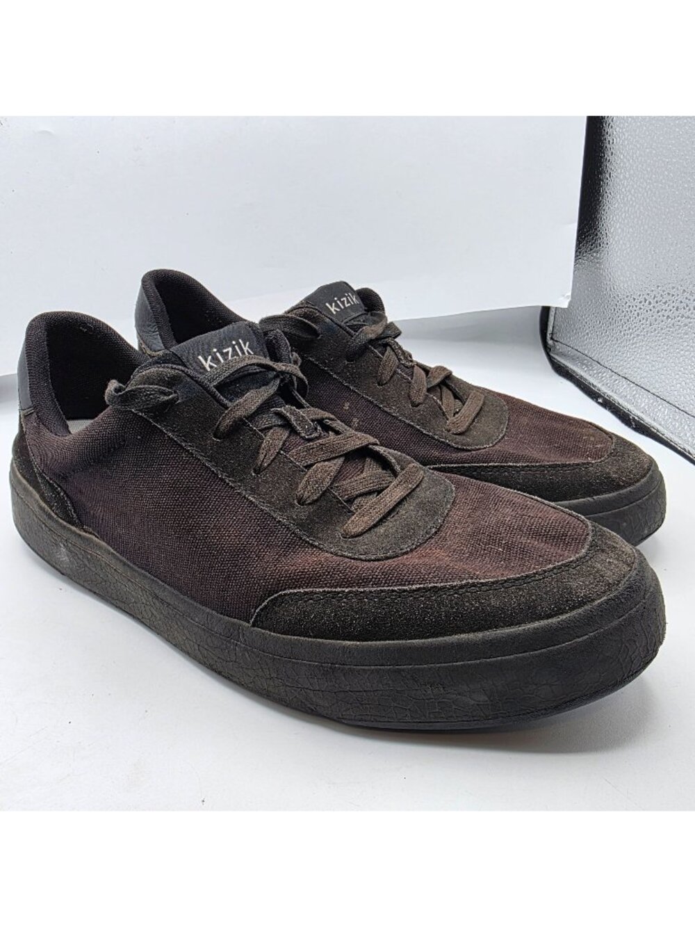 Kizik Prague Mens 13 Triple Black Casual Sneakers Hands Free Slip On Shoes
